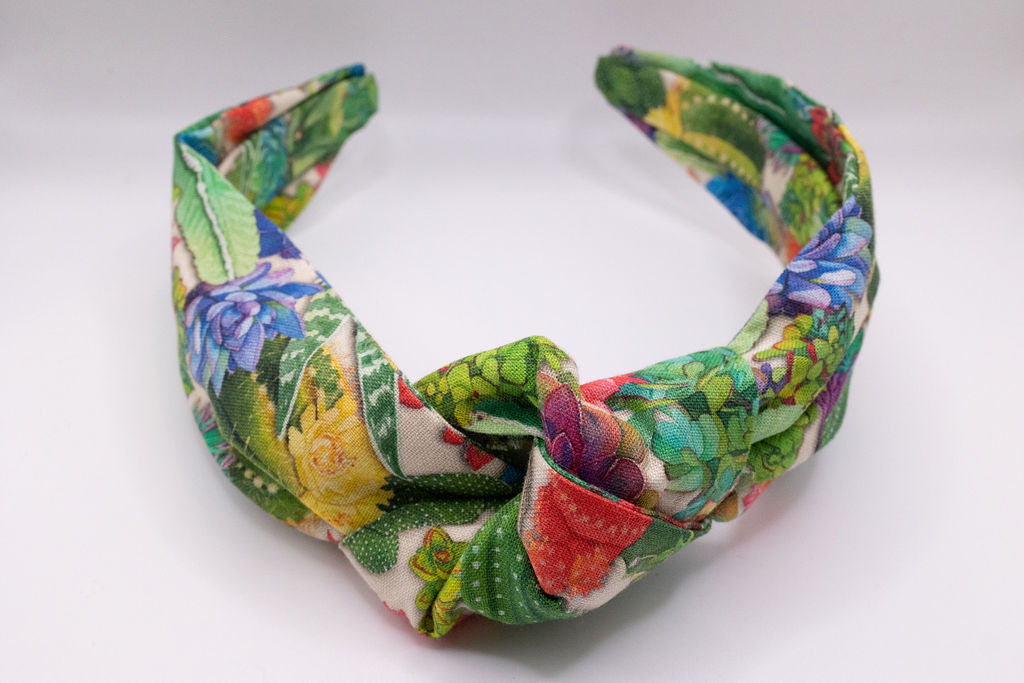Top Knot Headband Cactus Flower