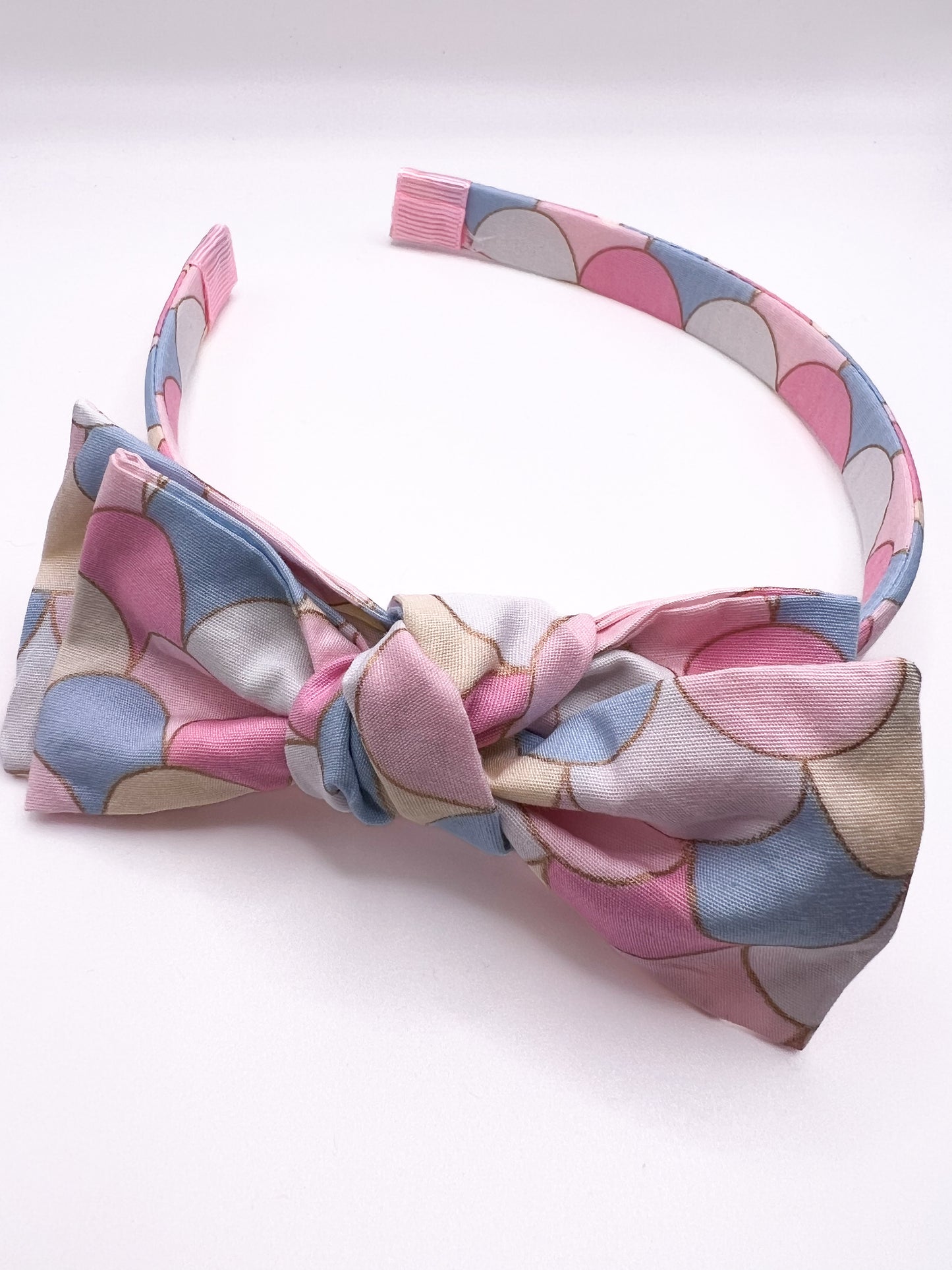 Bow Headband Pink Mermaid Scales